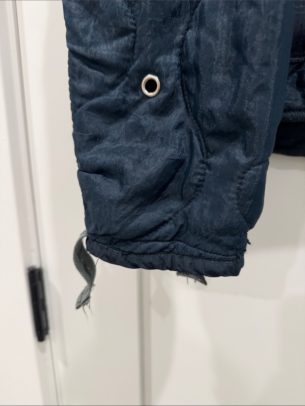 Navy Quilted Jacket with Grommet Details - Picture 3 of 3